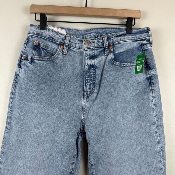 Gap Jeans Women 30 10 Long Blue Denim Light Wash Kick Fit High-Rise Straight NWT - Picture 4 of 11